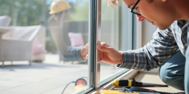 Professional technician repairing a commercial and residential door in Glenwood Springs, Colorado.