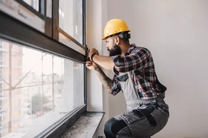 Professional technician repairing residential and commercial window glass in Glenwood Springs, Colorado.