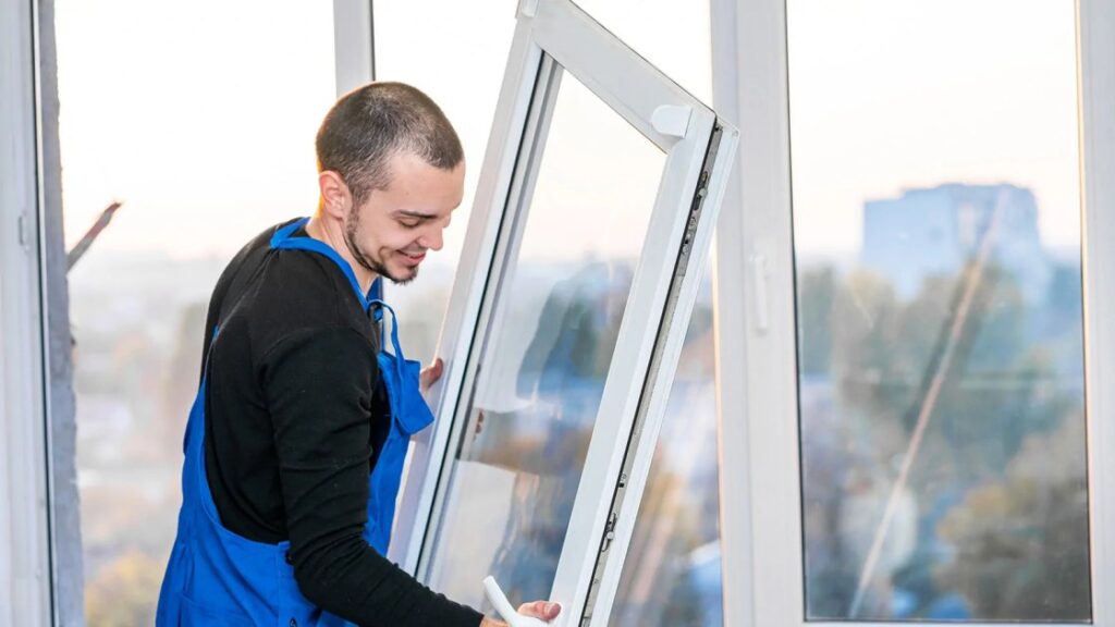 Professional technician repairing residential and commercial windows in Rifle, Colorado.