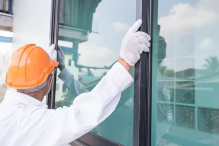Professional technician repairing residential and commercial windows in Grand Junction, Colorado.
