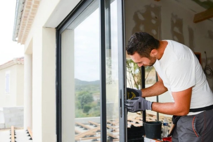 Professional technician performing trusted commercial and residential door repair services in Grand Junction, Colorado.